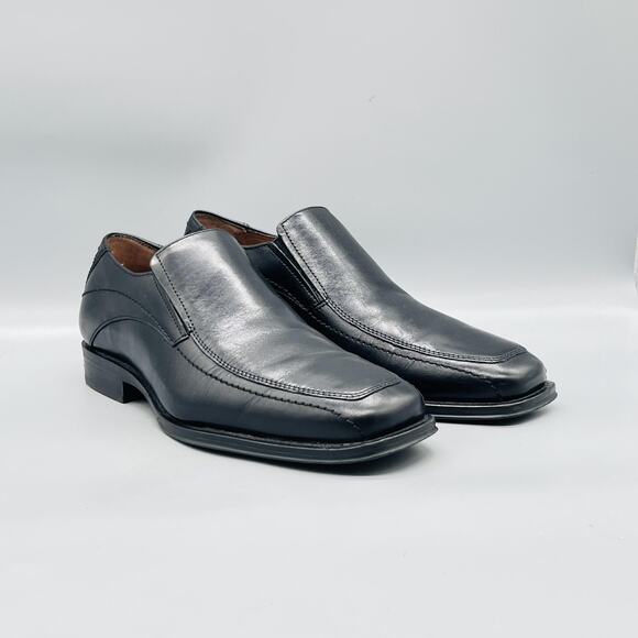 Johnston & Murphy Shoes Mens 7 Black Leather Slip On Dress Oxford Square Toe main image 9